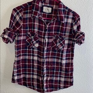 Plaid long sleeve button down